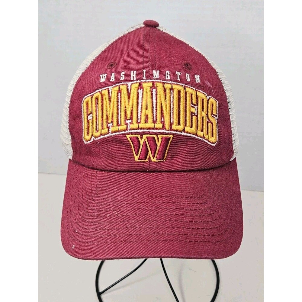 Washington Commanders NFL Team Apparel Burgundy White Mesh Snapback Trucker Hat